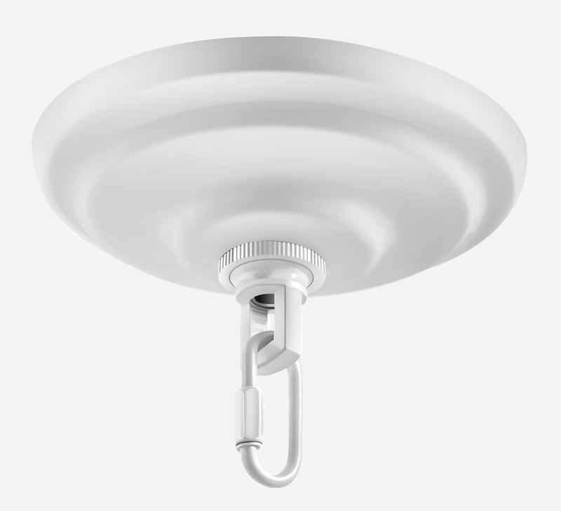 MAYOMAJO 5-5/16 Inch Light Canopy Kit with Heavy Duty, Replacement Cover Plate with Mounting Hardware for Chandelier, Pendant Light, Swag Light, Ceiling Fan, Flower Basket or DIY Projects (White) - Image 1